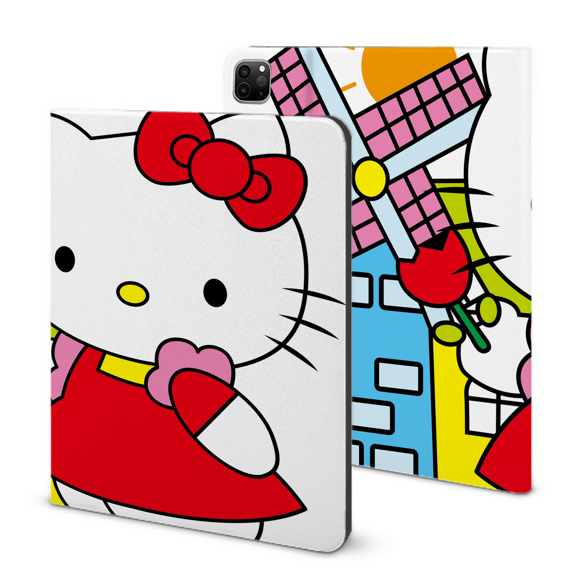 （画像用） Hello Kitty ハローキティ IPad ケース ブック型 PUレザー TPU 耐衝撃 軽量 薄型 ペン収納なし 全面保護 IPad 各モデル対応